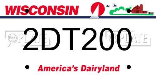 2DT200 Wisconsin License Plate
