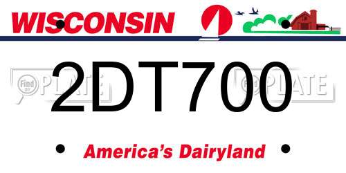 2DT700 Wisconsin License Plate