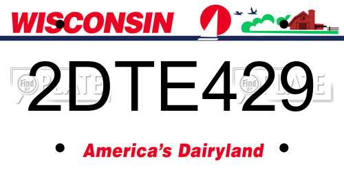 2DTE429 Wisconsin License Plate