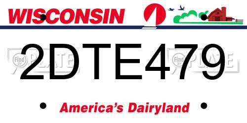 2DTE479 Wisconsin License Plate