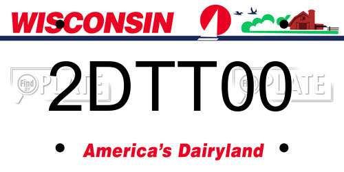 2DTT00 Wisconsin License Plate