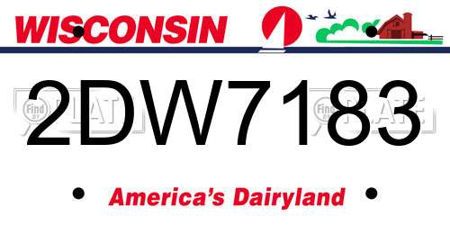 2DW7183 Wisconsin License Plate