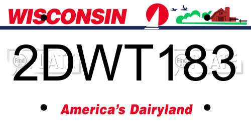 2DWT183 Wisconsin License Plate