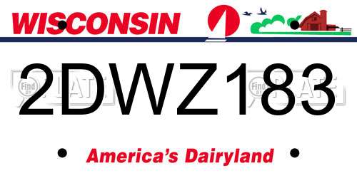2DWZ183 Wisconsin License Plate