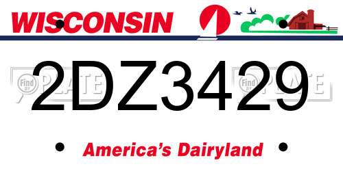 2DZ3429 Wisconsin License Plate