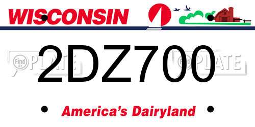 2DZ700 Wisconsin License Plate