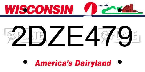 2DZE479 Wisconsin License Plate