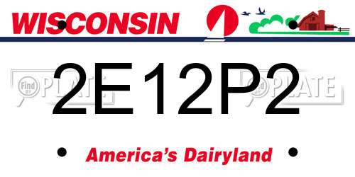 2E12P2 Wisconsin License Plate