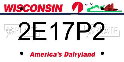 2E17P2 Wisconsin License Plate