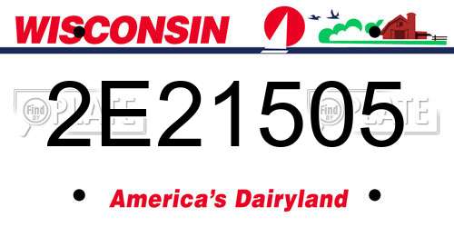 2E21505 Wisconsin License Plate