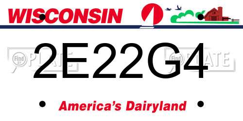 2E22G4 Wisconsin License Plate