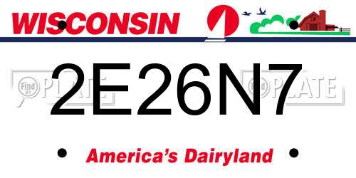 2E26N7 Wisconsin License Plate