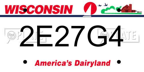 2E27G4 Wisconsin License Plate