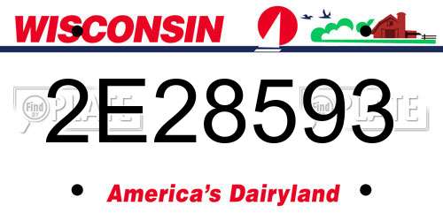2E28593 Wisconsin License Plate