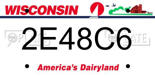 2E48C6 Wisconsin License Plate