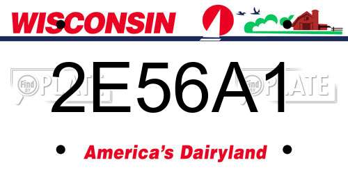 2E56A1 Wisconsin License Plate