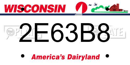 2E63B8 Wisconsin License Plate