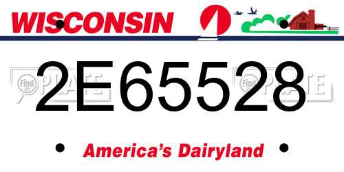 2E65528 Wisconsin License Plate