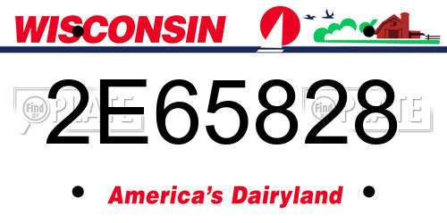 2E65828 Wisconsin License Plate