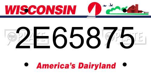 2E65875 Wisconsin License Plate