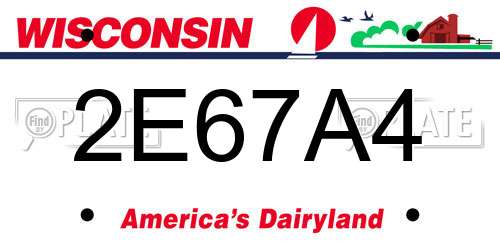 2E67A4 Wisconsin License Plate