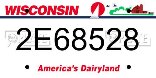 2E68528 Wisconsin License Plate