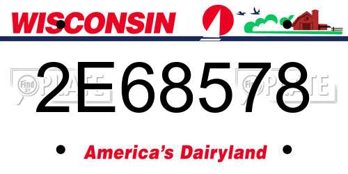 2E68578 Wisconsin License Plate