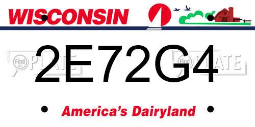 2E72G4 Wisconsin License Plate