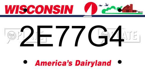 2E77G4 Wisconsin License Plate