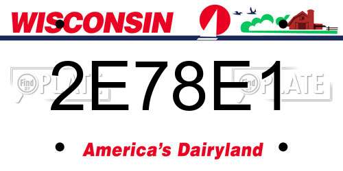 2E78E1 Wisconsin License Plate