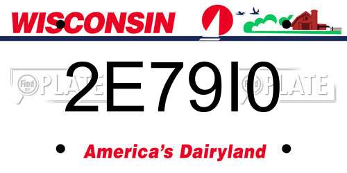 2E79I0 Wisconsin License Plate