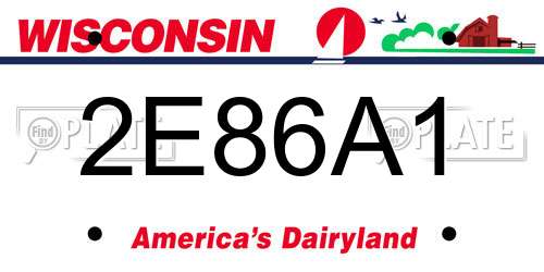 2E86A1 Wisconsin License Plate