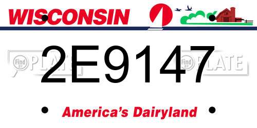 2E9147 Wisconsin License Plate