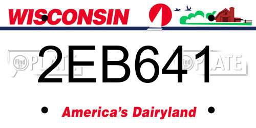 2EB641 Wisconsin License Plate