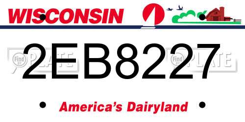 2EB8227 Wisconsin License Plate