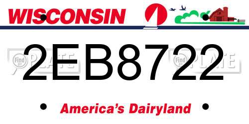 2EB8722 Wisconsin License Plate