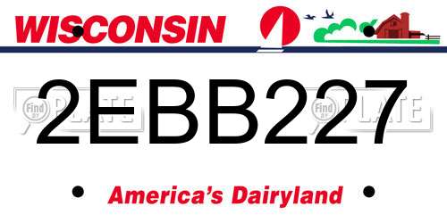 2EBB227 Wisconsin License Plate