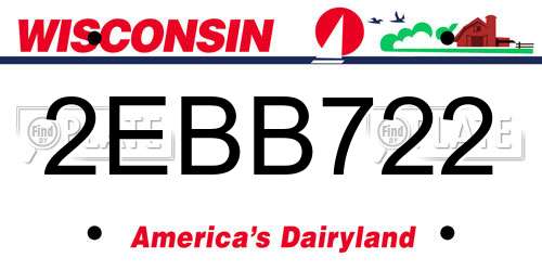 2EBB722 Wisconsin License Plate