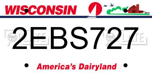 2EBS727 Wisconsin License Plate