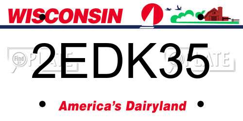 2EDK35 Wisconsin License Plate
