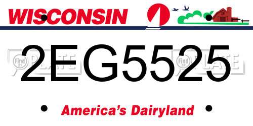 2EG5525 Wisconsin License Plate