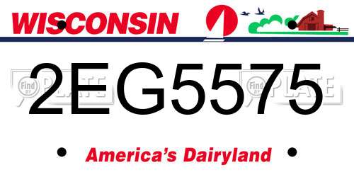 2EG5575 Wisconsin License Plate