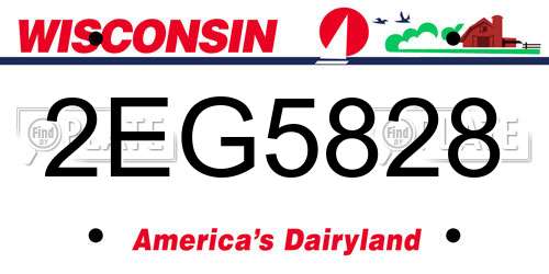 2EG5828 Wisconsin License Plate