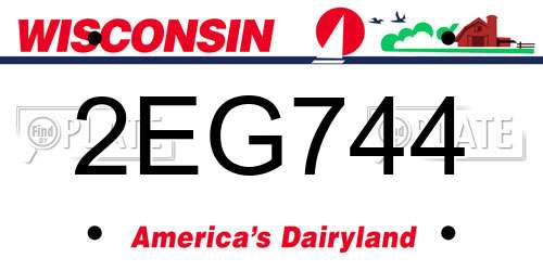 2EG744 Wisconsin License Plate