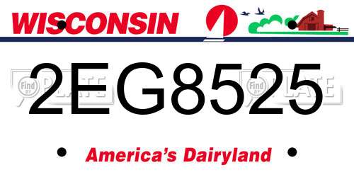 2EG8525 Wisconsin License Plate
