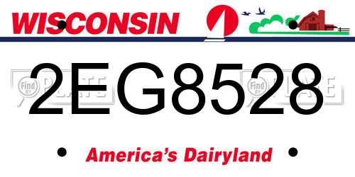 2EG8528 Wisconsin License Plate