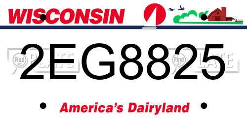 2EG8825 Wisconsin License Plate
