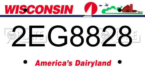 2EG8828 Wisconsin License Plate