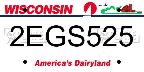 2EGS525 Wisconsin License Plate