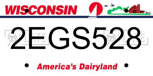 2EGS528 Wisconsin License Plate